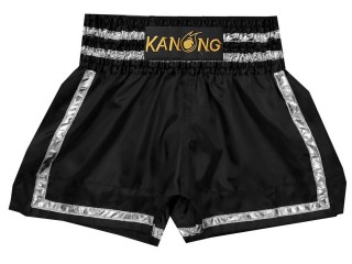 KANONG 泰拳褲 : KNS-140-黑色-銀色